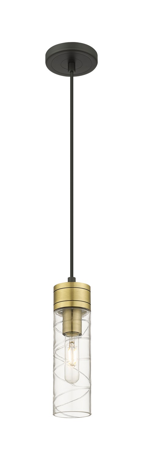 One Light Mini Pendant by Innovations - Downtown Urban Collection, Black Antique Brass Finish - 617-1P-BAB-G617-8DE