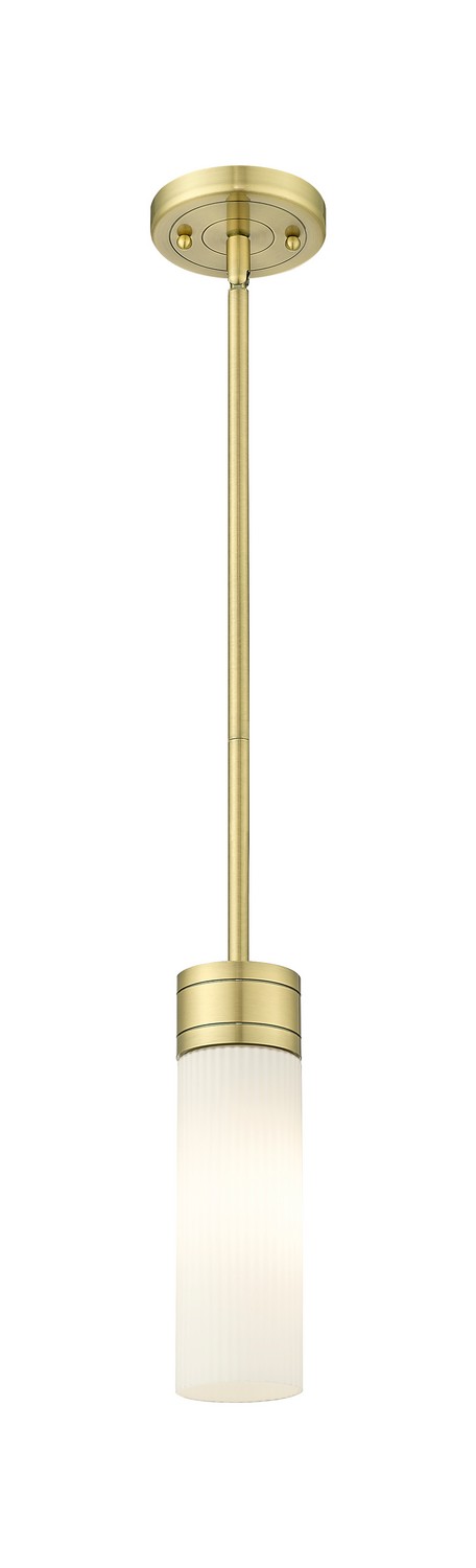 One Light Mini Pendant by Innovations - Downtown Urban Collection, Antique Brass Finish - 617-1S-AB-G617-8SWH