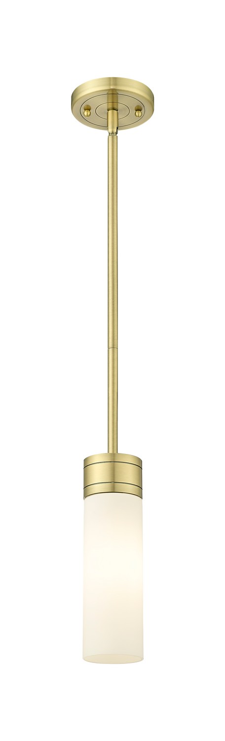 One Light Mini Pendant by Innovations - Downtown Urban Collection, Antique Brass Finish - 617-1S-AB-G617-8WH