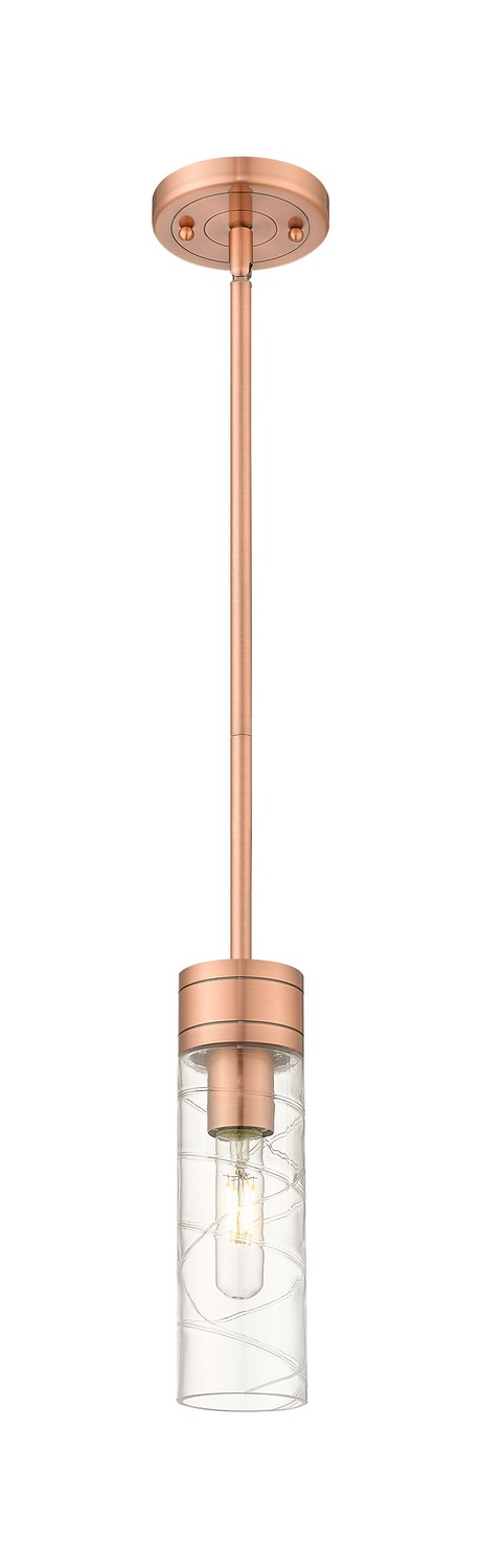 One Light Mini Pendant by Innovations - Downtown Urban Collection, Antique Copper Finish - 617-1S-AC-G617-8DE