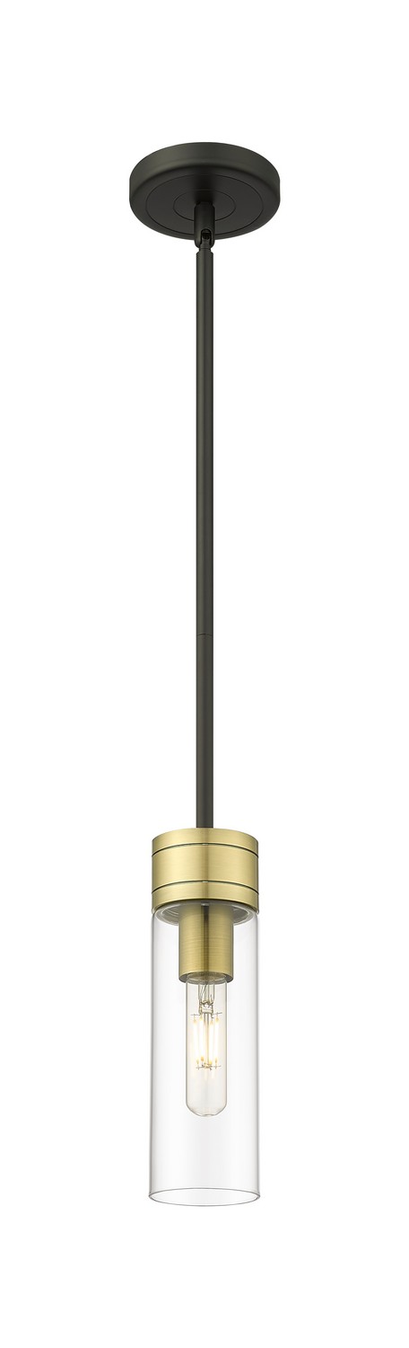 One Light Mini Pendant by Innovations - Downtown Urban Collection, Black Antique Brass Finish - 617-1S-BAB-G617-8CL