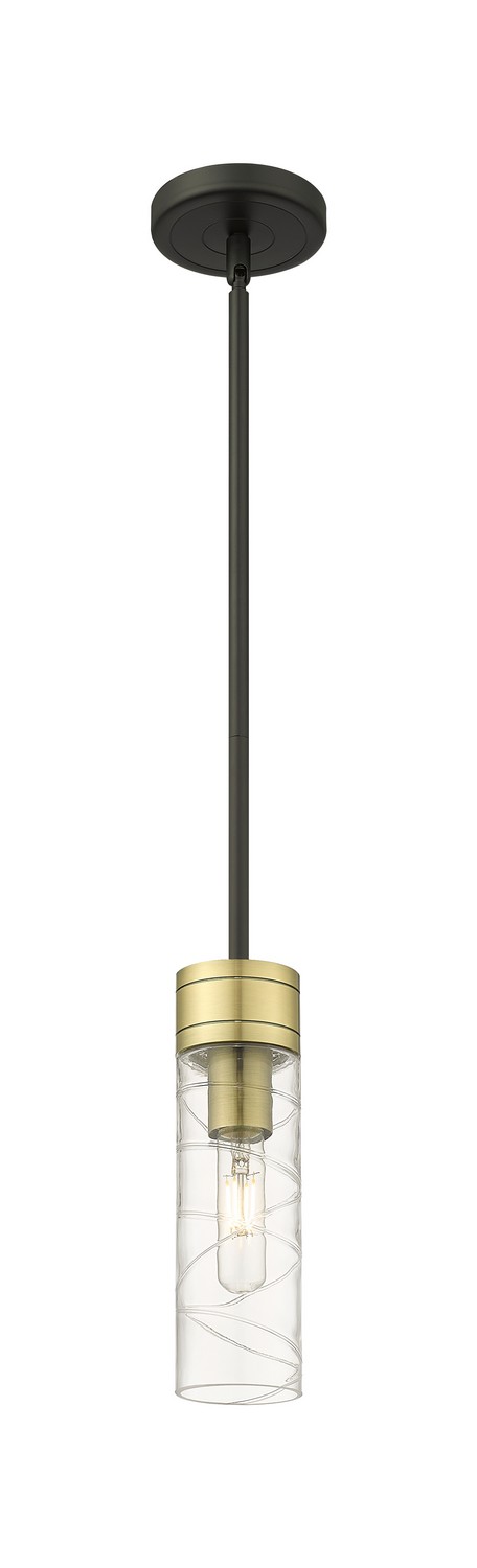 One Light Mini Pendant by Innovations - Downtown Urban Collection, Black Antique Brass Finish - 617-1S-BAB-G617-8DE