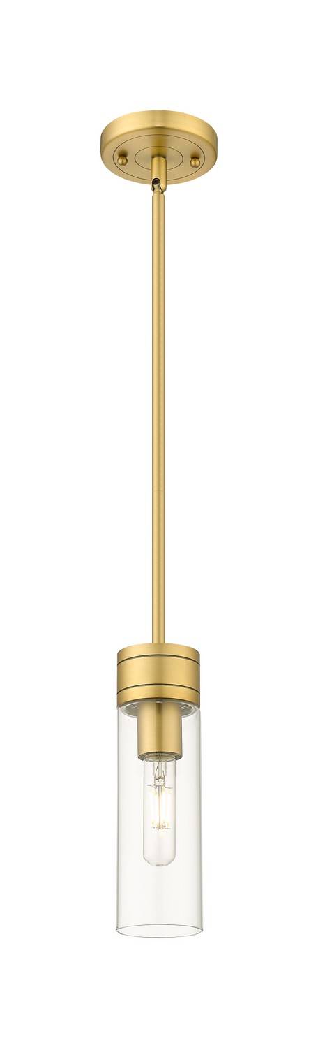 One Light Mini Pendant by Innovations - Downtown Urban Collection, Brushed Brass Finish - 617-1S-BB-G617-8CL