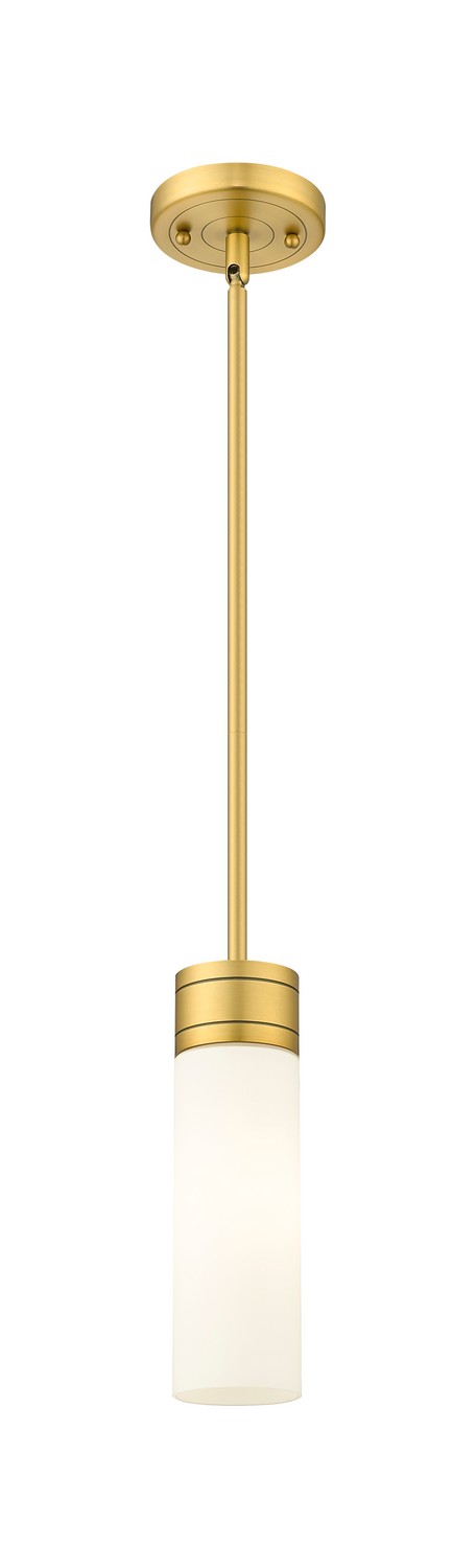 One Light Mini Pendant by Innovations - Downtown Urban Collection, Brushed Brass Finish - 617-1S-BB-G617-8WH