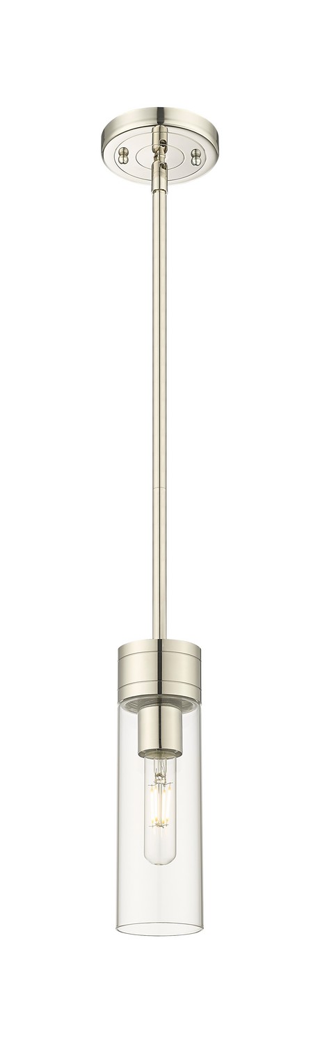 One Light Mini Pendant by Innovations - Downtown Urban Collection, Polished Nickel Finish - 617-1S-PN-G617-8CL