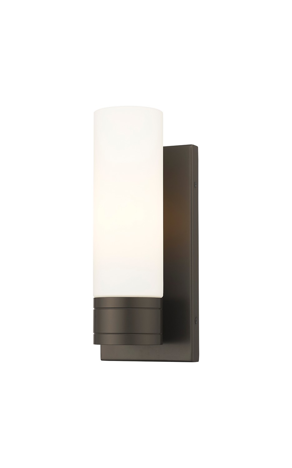 One Light Wall Sconce by Innovations - Downtown Urban Collection, Oil Rubbed Bronze Finish - 617-1W-OB-G617-8WH