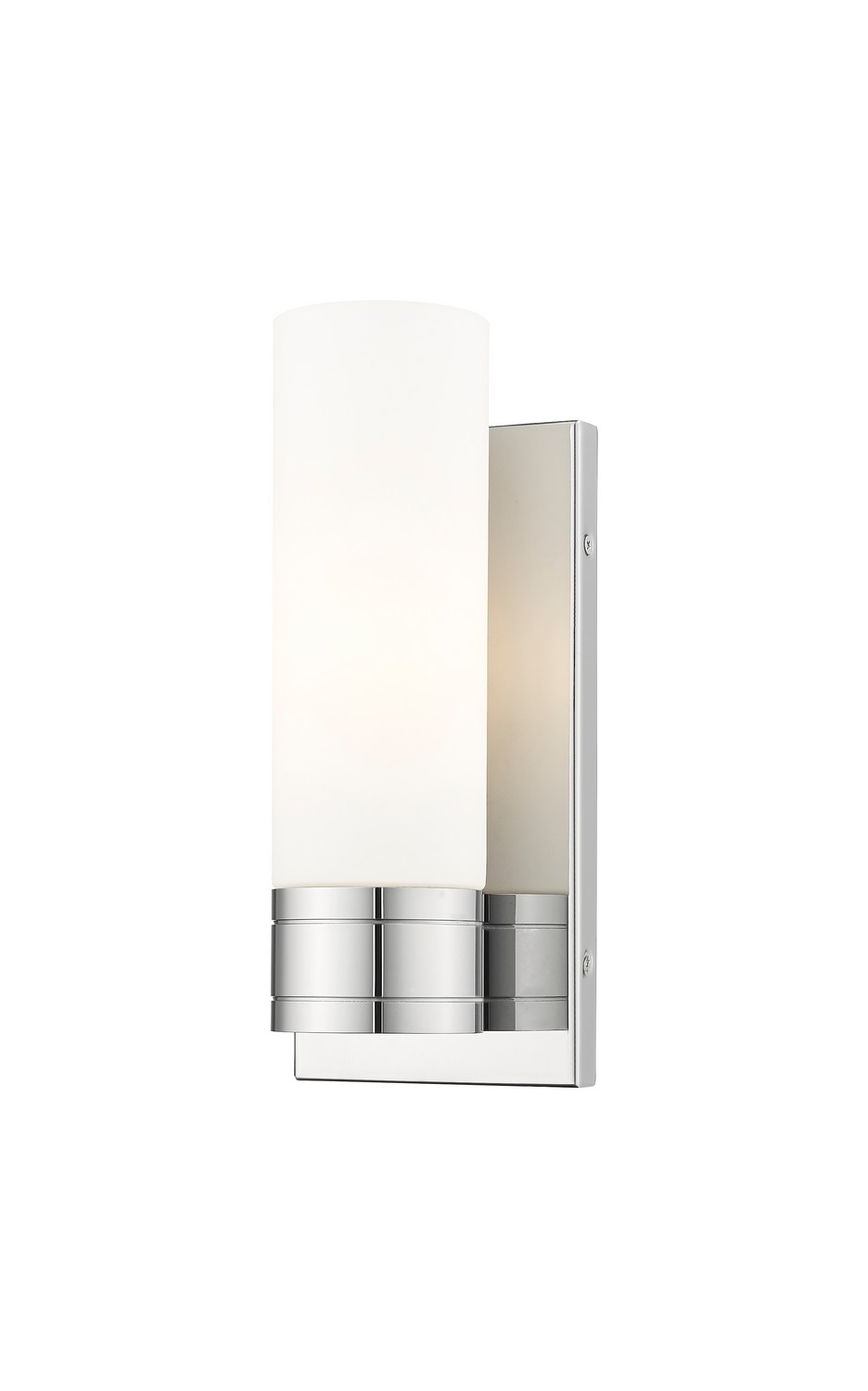 One Light Wall Sconce by Innovations - Downtown Urban Collection, Polished Chrome Finish - 617-1W-PC-G617-8WH
