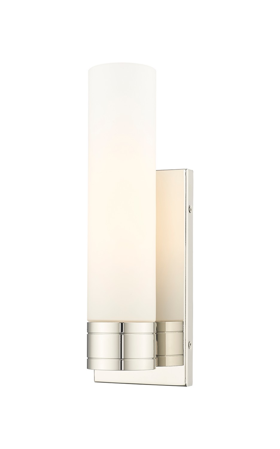 One Light Wall Sconce by Innovations - Downtown Urban Collection, Polished Nickel Finish - 617-1W-PN-G617-11WH