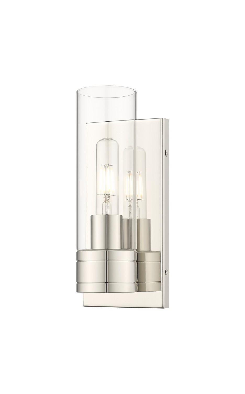 One Light Wall Sconce by Innovations - Downtown Urban Collection, Polished Nickel Finish - 617-1W-PN-G617-8CL