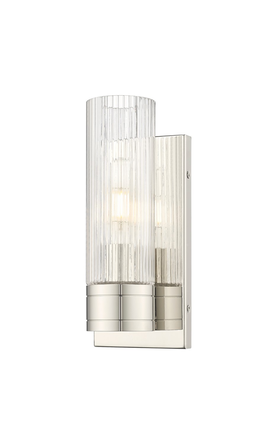 One Light Wall Sconce by Innovations - Downtown Urban Collection, Polished Nickel Finish - 617-1W-PN-G617-8SCL