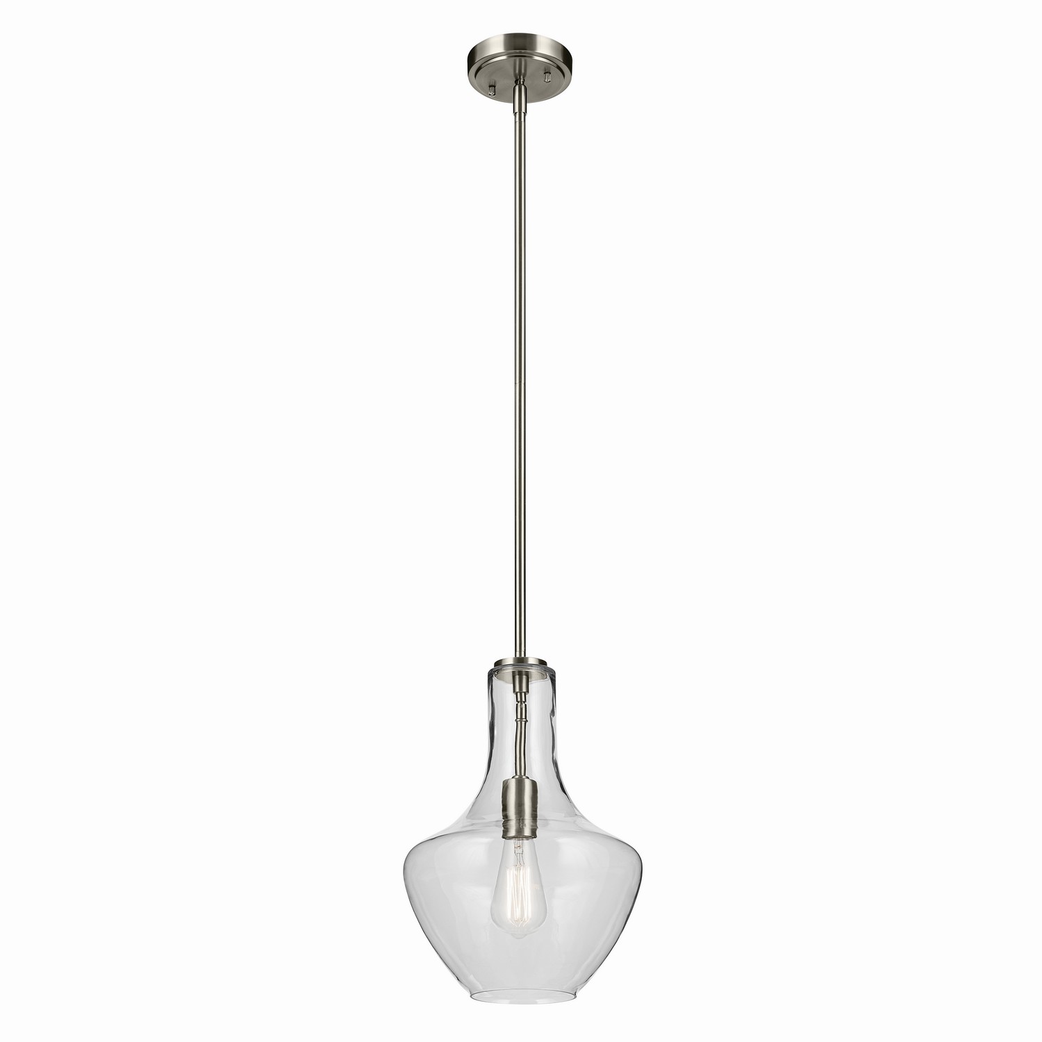 Brushed Nickel Pendant from the Everly Collection