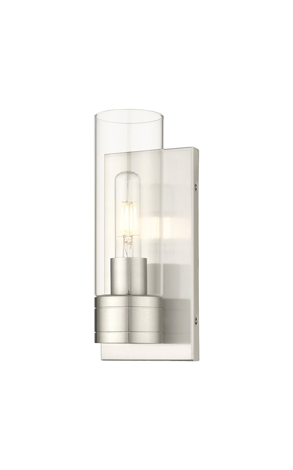 One Light Wall Sconce by Innovations - Downtown Urban Collection, Satin Nickel Finish - 617-1W-SN-G617-8CL