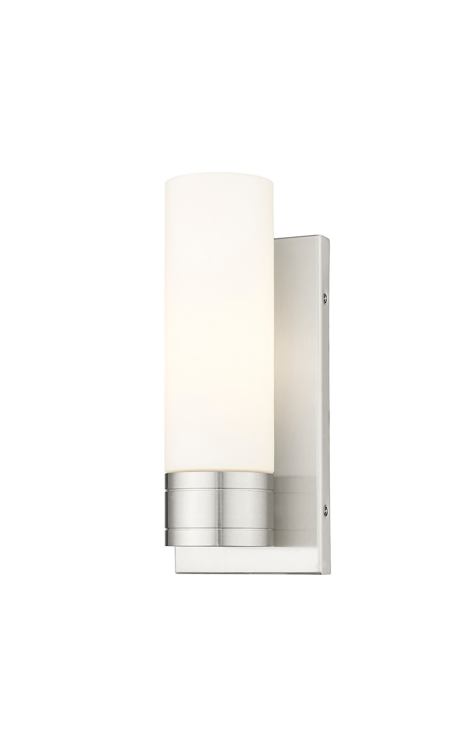 One Light Wall Sconce by Innovations - Downtown Urban Collection, Satin Nickel Finish - 617-1W-SN-G617-8WH