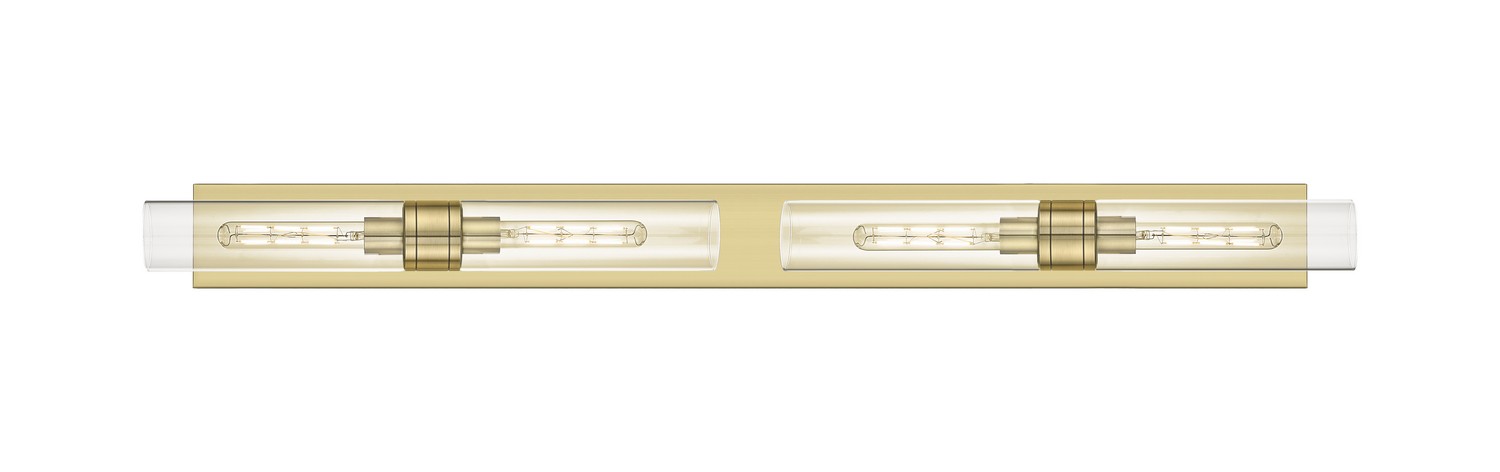 Four Light Bath Vanity by Innovations - Downtown Urban Collection, Antique Brass Finish - 617L-4W-AB-G617-11CL