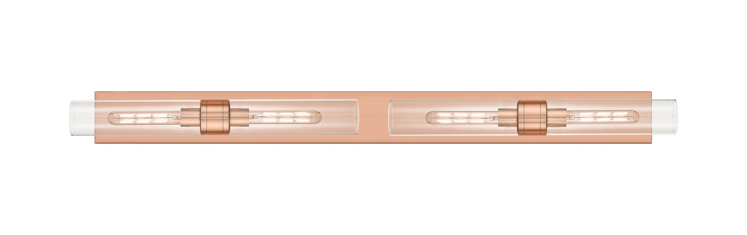 Four Light Bath Vanity by Innovations - Downtown Urban Collection, Antique Copper Finish - 617L-4W-AC-G617-11CL