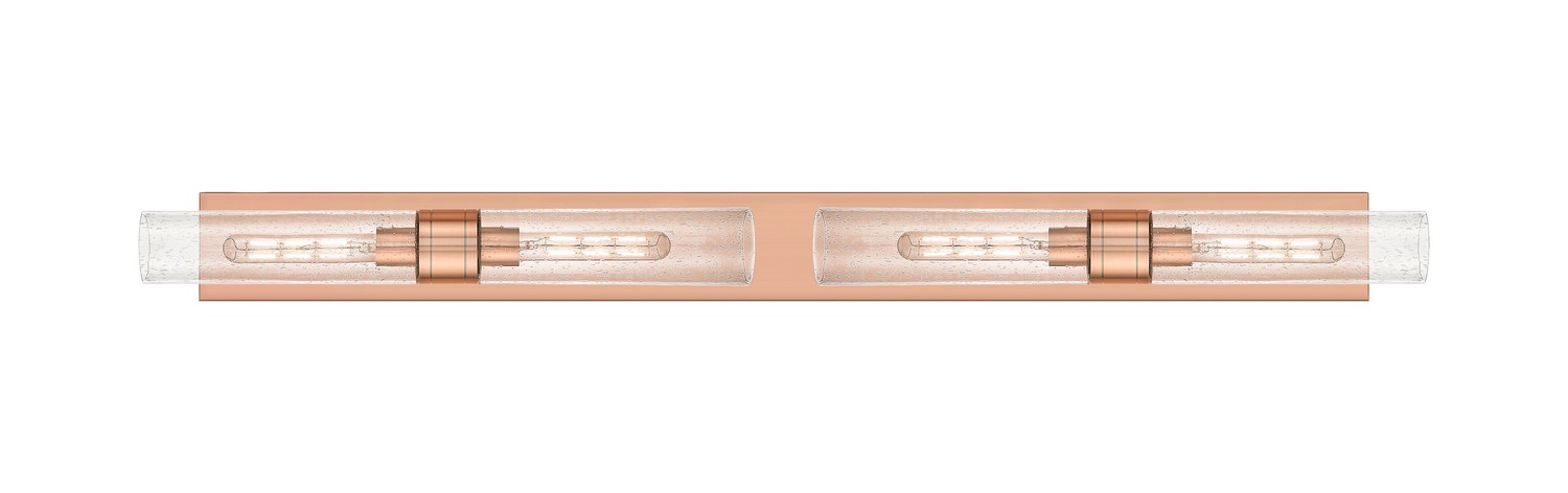 Four Light Bath Vanity by Innovations - Downtown Urban Collection, Antique Copper Finish - 617L-4W-AC-G617-11SDY
