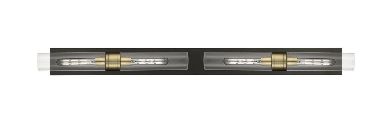 Four Light Bath Vanity by Innovations - Downtown Urban Collection, Black Antique Brass Finish - 617L-4W-BAB-G617-11CL