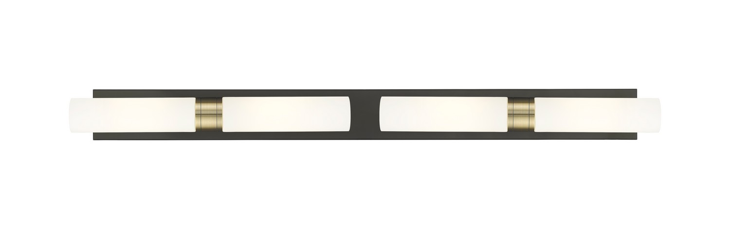 Four Light Bath Vanity by Innovations - Downtown Urban Collection, Black Antique Brass Finish - 617L-4W-BAB-G617-11WH