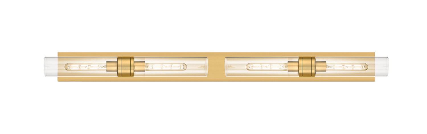 Four Light Bath Vanity by Innovations - Downtown Urban Collection, Brushed Brass Finish - 617L-4W-BB-G617-11CL