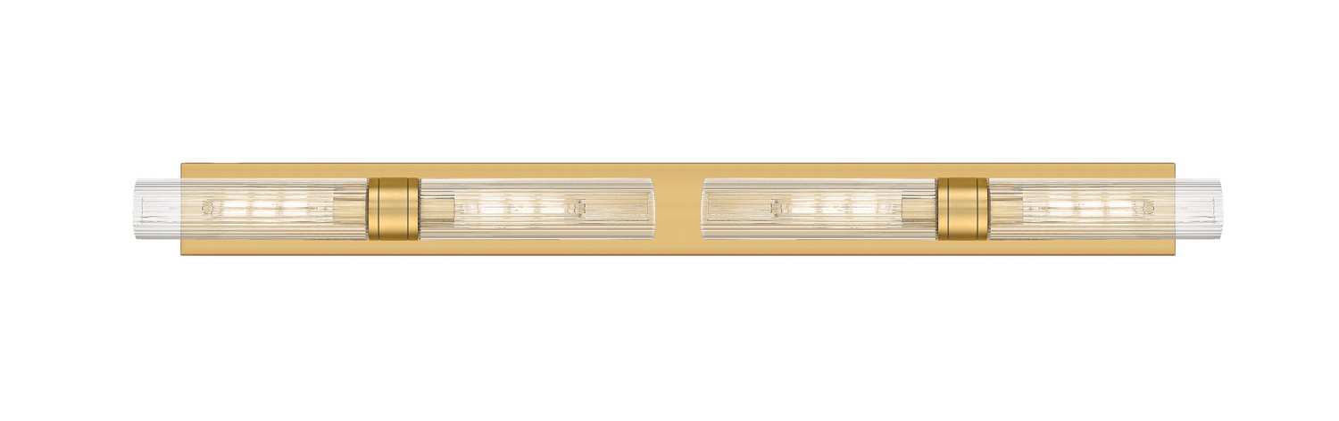 Four Light Bath Vanity by Innovations - Downtown Urban Collection, Brushed Brass Finish - 617L-4W-BB-G617-11SCL