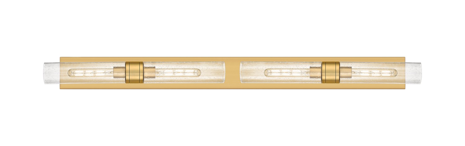 Four Light Bath Vanity by Innovations - Downtown Urban Collection, Brushed Brass Finish - 617L-4W-BB-G617-11SDY