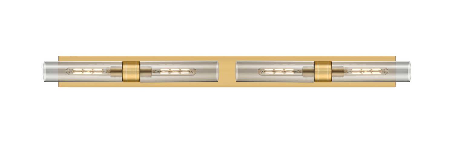 Four Light Bath Vanity by Innovations - Downtown Urban Collection, Brushed Brass Finish - 617L-4W-BB-G617-11SM