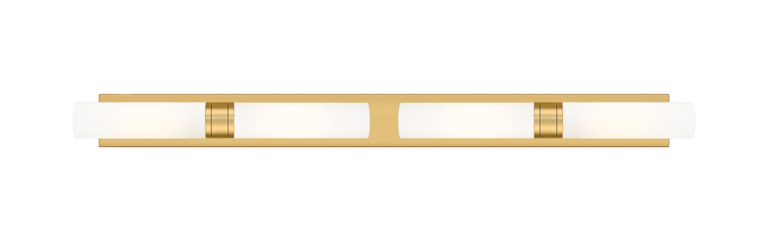 Four Light Bath Vanity by Innovations - Downtown Urban Collection, Brushed Brass Finish - 617L-4W-BB-G617-11WH