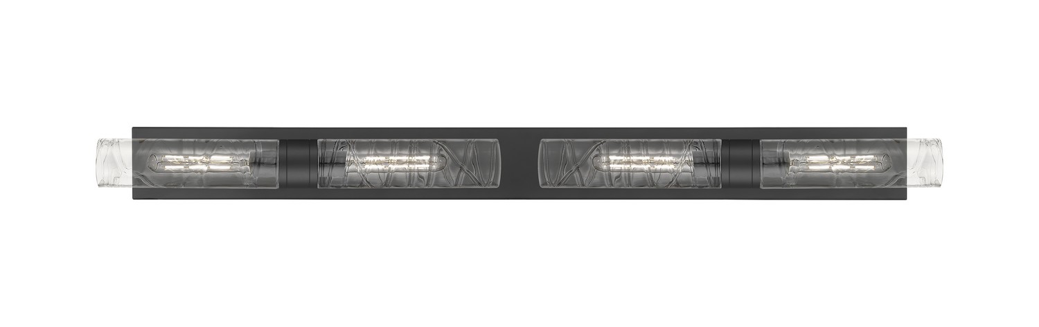 Four Light Bath Vanity by Innovations - Downtown Urban Collection, Matte Black Finish - 617L-4W-BK-G617-11DE