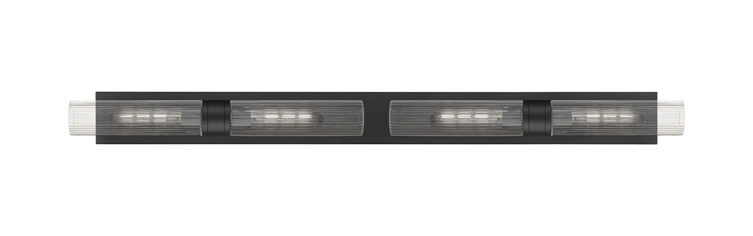 Four Light Bath Vanity by Innovations - Downtown Urban Collection, Matte Black Finish - 617L-4W-BK-G617-11SCL
