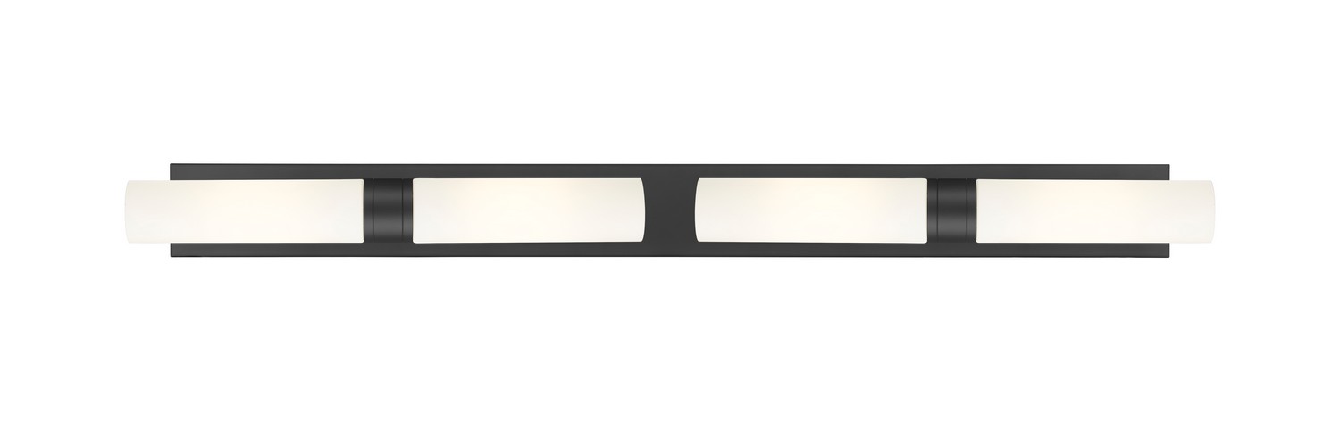 Four Light Bath Vanity by Innovations - Downtown Urban Collection, Matte Black Finish - 617L-4W-BK-G617-11WH