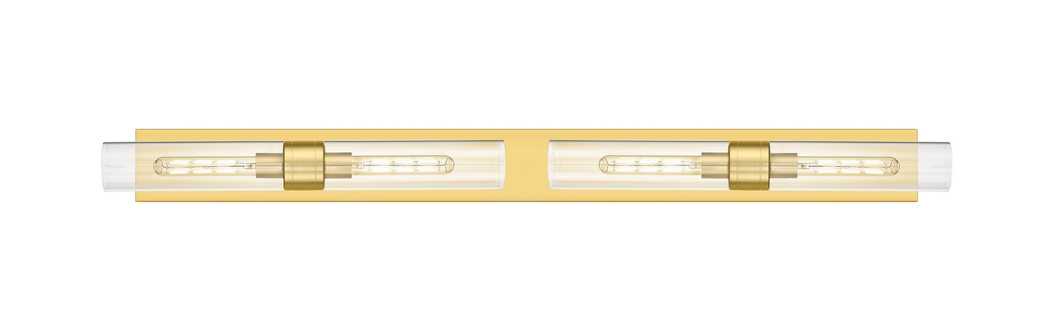 Four Light Bath Vanity by Innovations - Downtown Urban Collection, Satin Gold Finish - 617L-4W-SG-G617-11CL