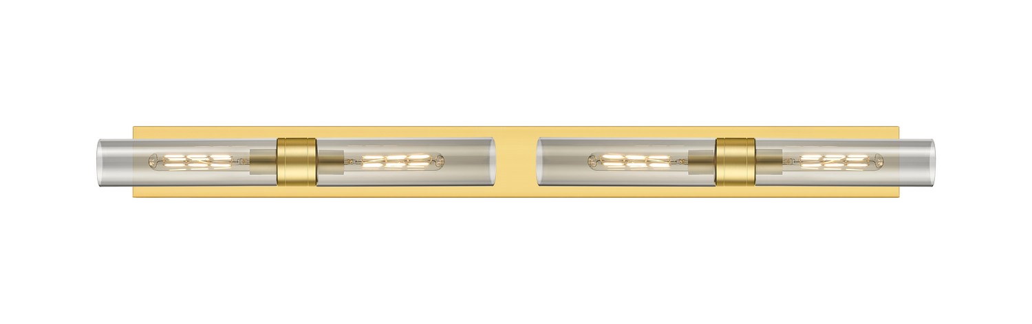 Four Light Bath Vanity by Innovations - Downtown Urban Collection, Satin Gold Finish - 617L-4W-SG-G617-11SM