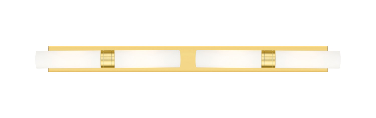 Four Light Bath Vanity by Innovations - Downtown Urban Collection, Satin Gold Finish - 617L-4W-SG-G617-11WH