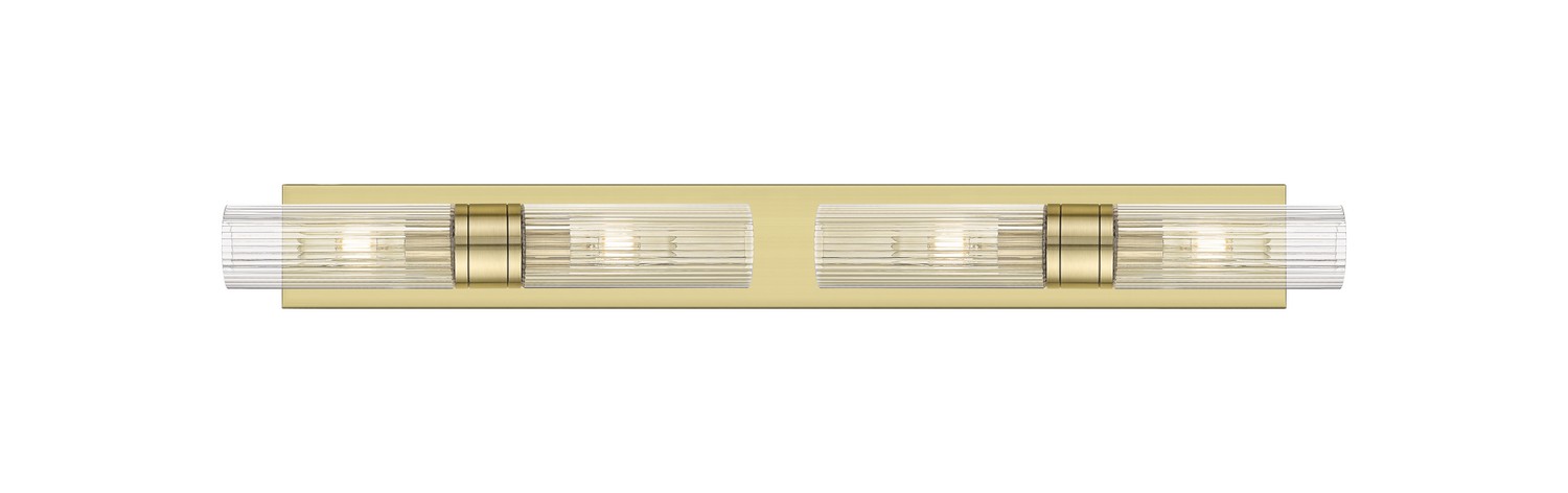 Four Light Bath Vanity by Innovations - Downtown Urban Collection, Antique Brass Finish - 617S-4W-AB-G617-8SCL