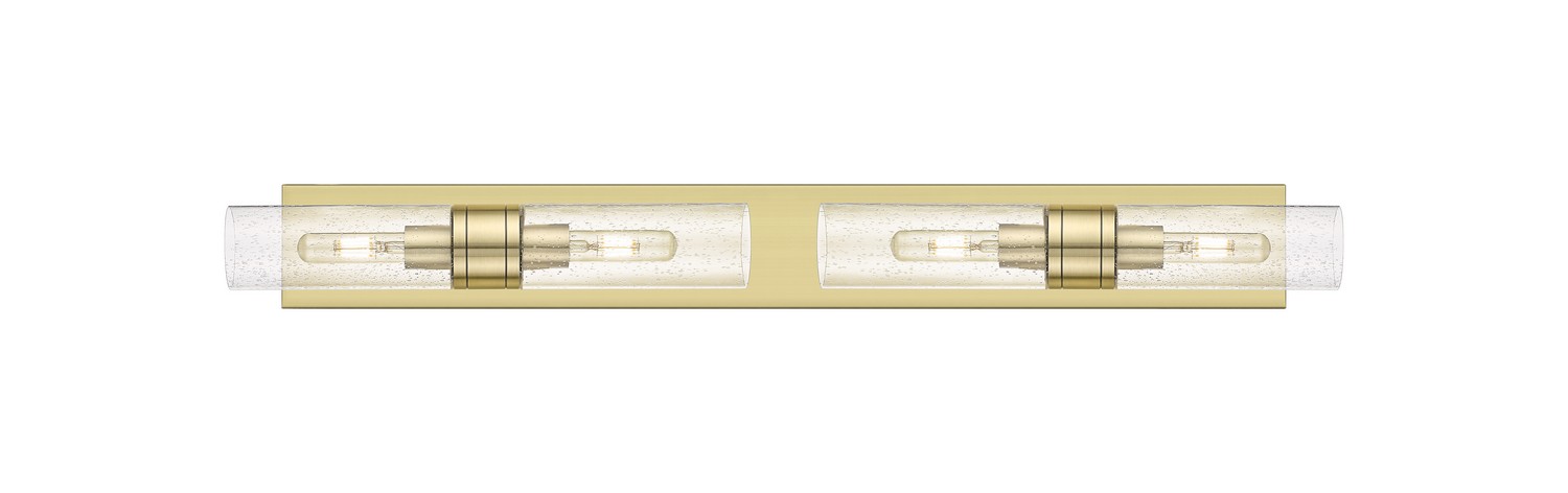 Four Light Bath Vanity by Innovations - Downtown Urban Collection, Antique Brass Finish - 617S-4W-AB-G617-8SDY