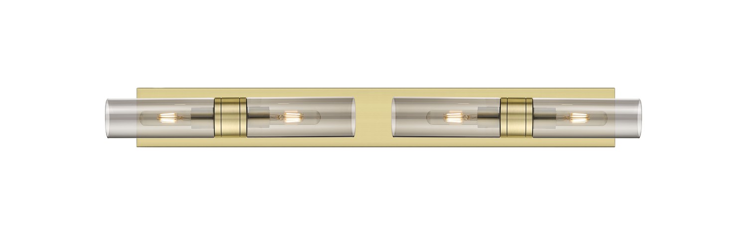 Four Light Bath Vanity by Innovations - Downtown Urban Collection, Antique Brass Finish - 617S-4W-AB-G617-8SM