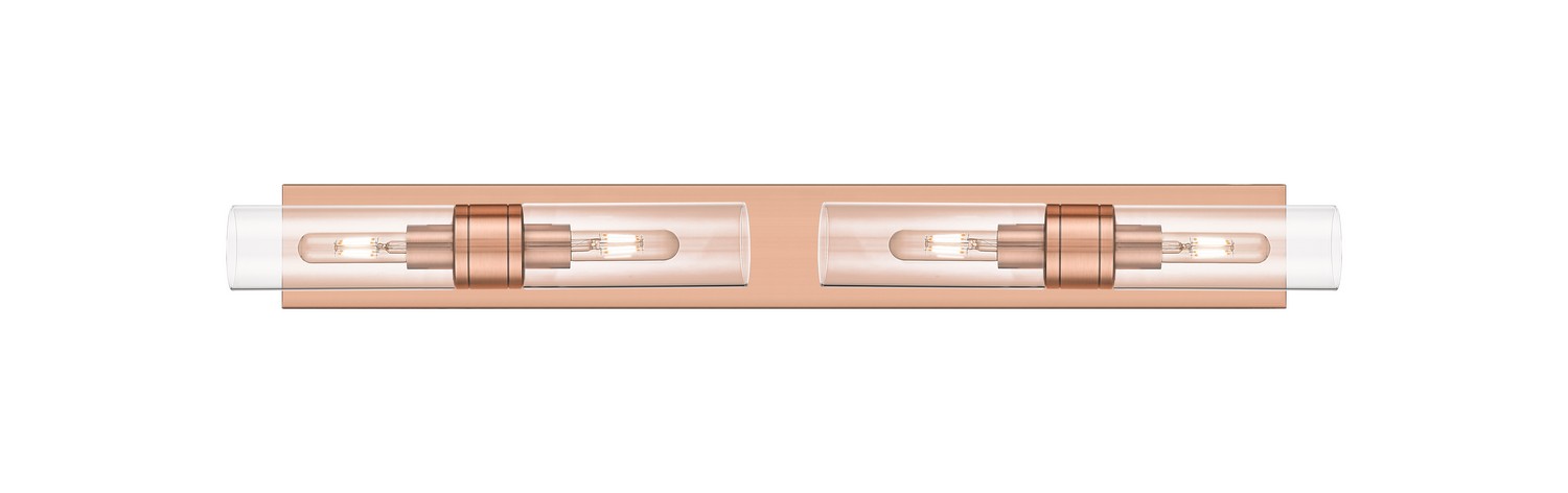 Four Light Bath Vanity by Innovations - Downtown Urban Collection, Antique Copper Finish - 617S-4W-AC-G617-8CL