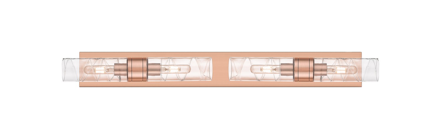 Four Light Bath Vanity by Innovations - Downtown Urban Collection, Antique Copper Finish - 617S-4W-AC-G617-8DE