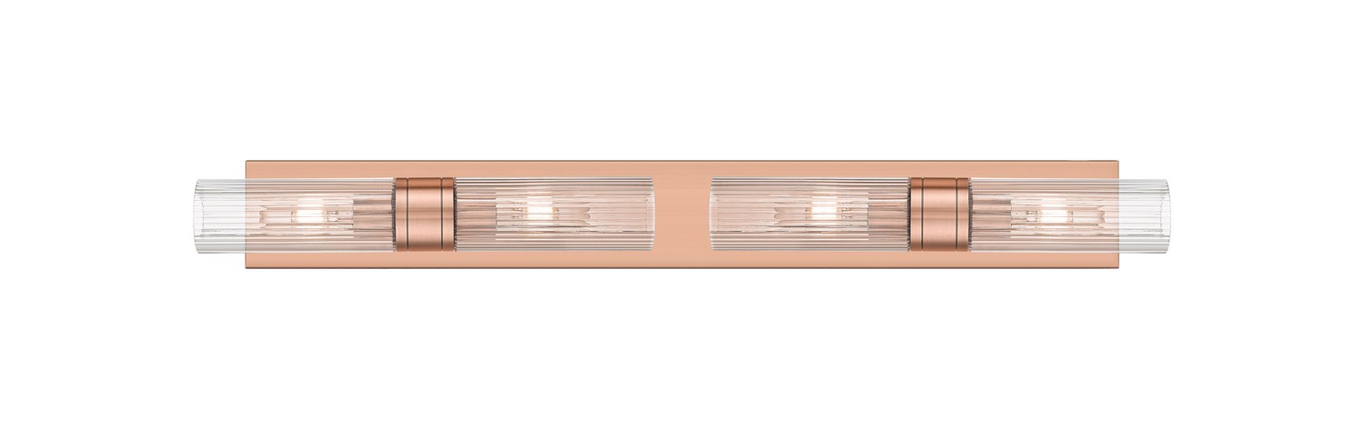 Four Light Bath Vanity by Innovations - Downtown Urban Collection, Antique Copper Finish - 617S-4W-AC-G617-8SCL