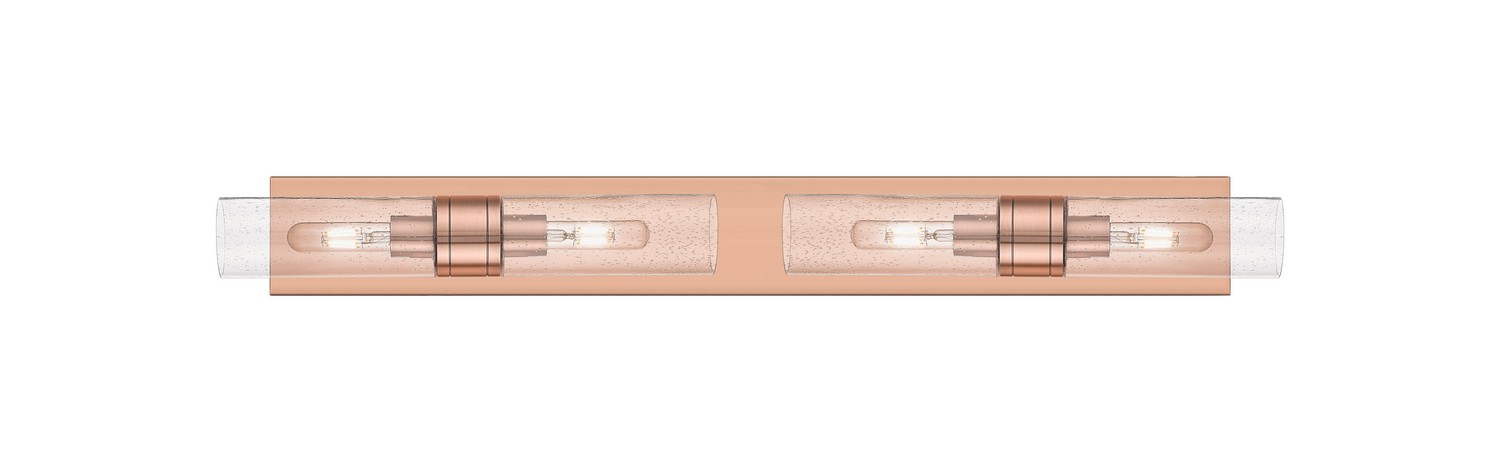 Four Light Bath Vanity by Innovations - Downtown Urban Collection, Antique Copper Finish - 617S-4W-AC-G617-8SDY