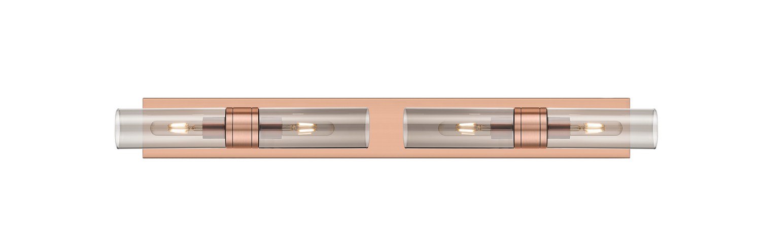 Four Light Bath Vanity by Innovations - Downtown Urban Collection, Antique Copper Finish - 617S-4W-AC-G617-8SM