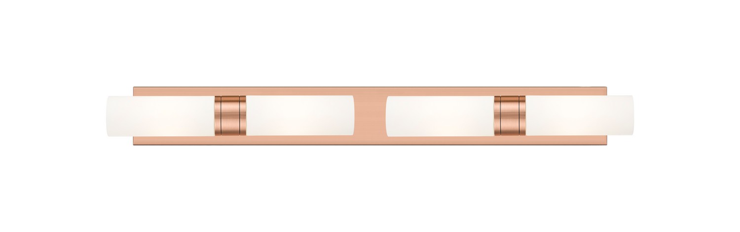 Four Light Bath Vanity by Innovations - Downtown Urban Collection, Antique Copper Finish - 617S-4W-AC-G617-8WH