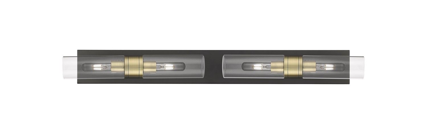 Four Light Bath Vanity by Innovations - Downtown Urban Collection, Black Antique Brass Finish - 617S-4W-BAB-G617-8CL
