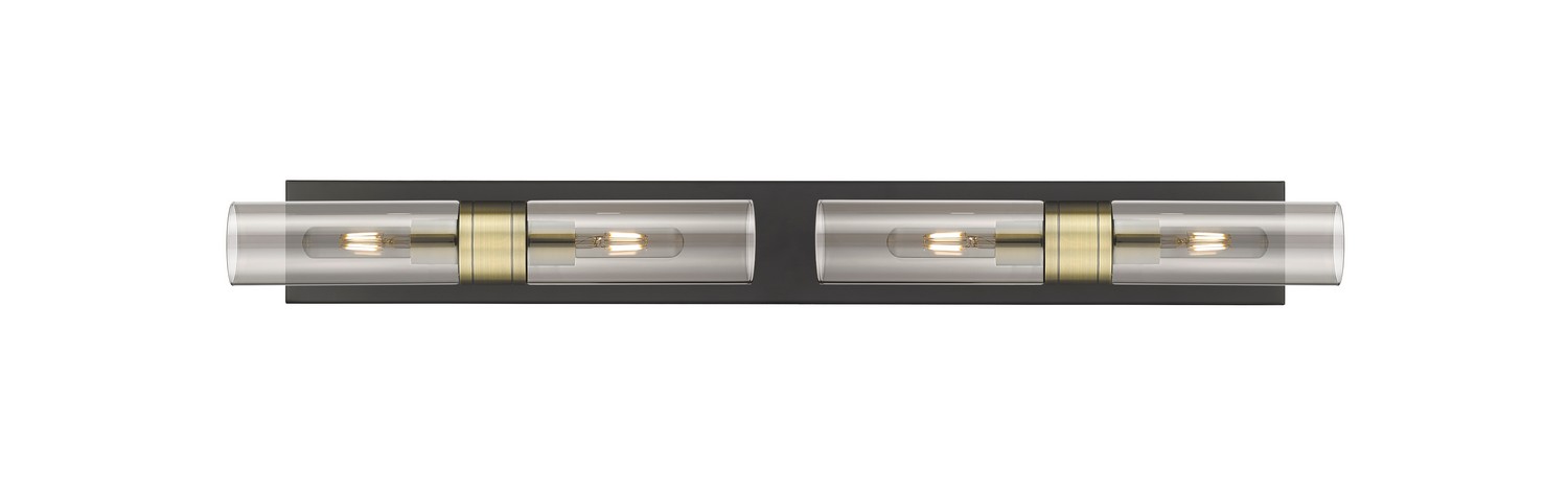 Four Light Bath Vanity by Innovations - Downtown Urban Collection, Black Antique Brass Finish - 617S-4W-BAB-G617-8SM
