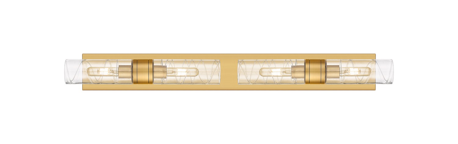 Four Light Bath Vanity by Innovations - Downtown Urban Collection, Brushed Brass Finish - 617S-4W-BB-G617-8DE
