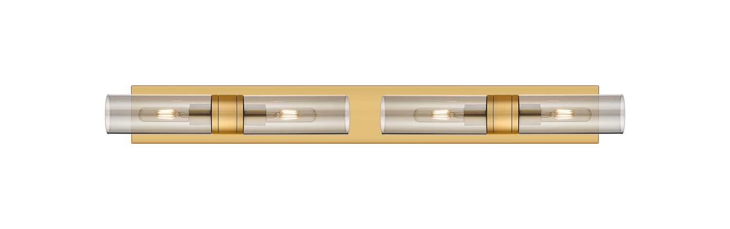 Four Light Bath Vanity by Innovations - Downtown Urban Collection, Brushed Brass Finish - 617S-4W-BB-G617-8SM