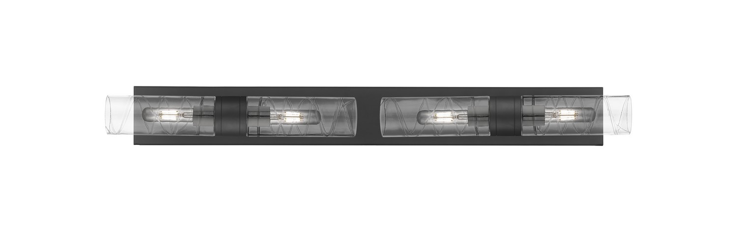 Four Light Bath Vanity by Innovations - Downtown Urban Collection, Matte Black Finish - 617S-4W-BK-G617-8DE