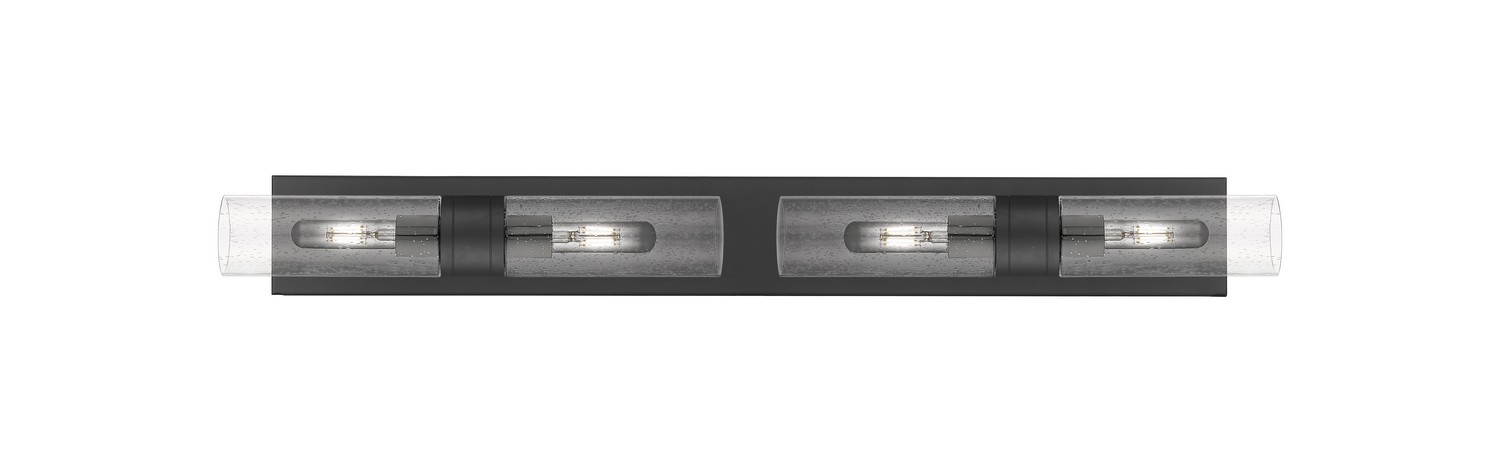 Four Light Bath Vanity by Innovations - Downtown Urban Collection, Matte Black Finish - 617S-4W-BK-G617-8SDY