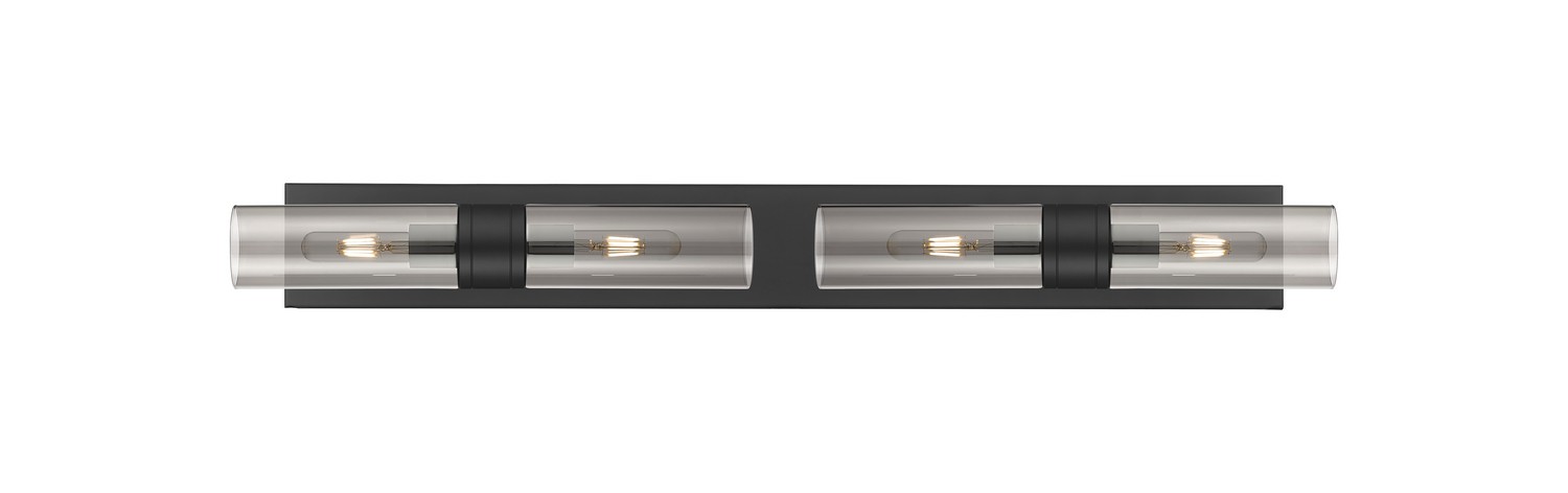 Four Light Bath Vanity by Innovations - Downtown Urban Collection, Matte Black Finish - 617S-4W-BK-G617-8SM