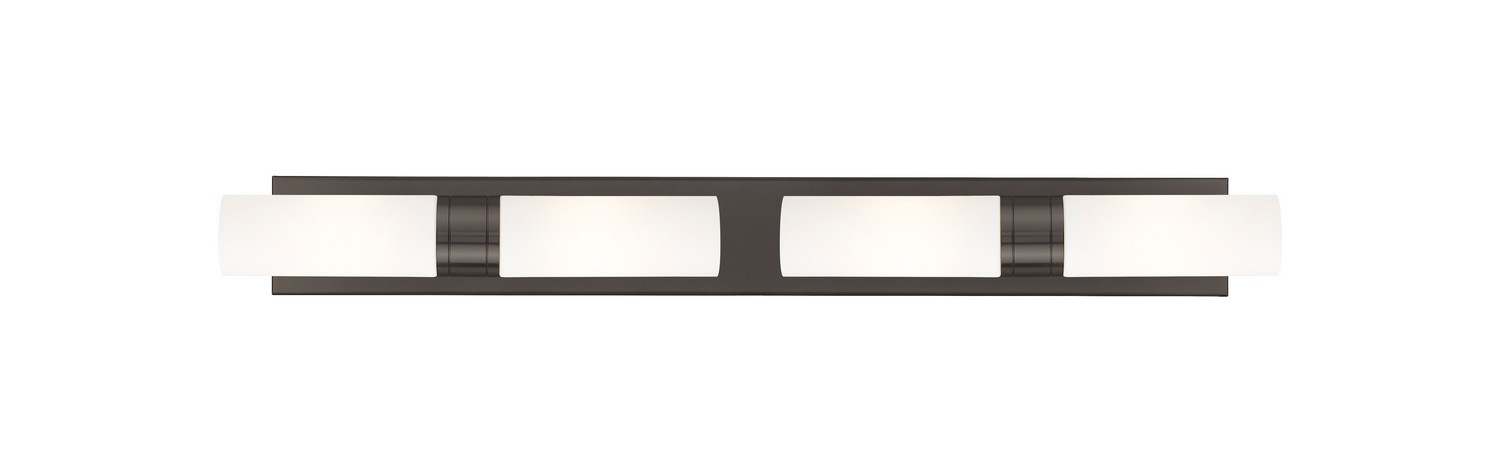 Four Light Bath Vanity by Innovations - Downtown Urban Collection, Oil Rubbed Bronze Finish - 617S-4W-OB-G617-8WH